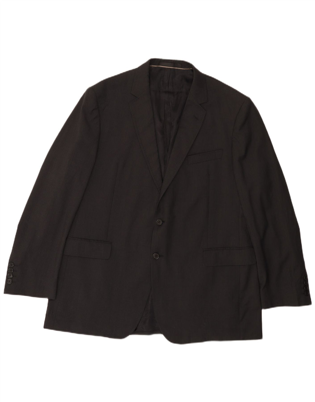 Jaqueta blazer masculina de 2 botões MARKS & SPENCER Reino Unido 38 risca de giz preta média