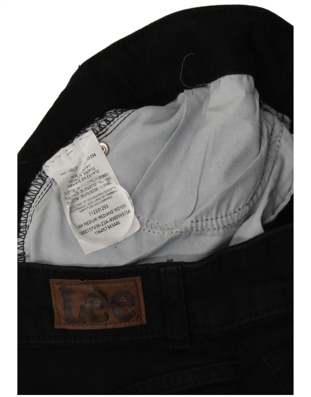 Calça capri feminina Lee US 14 XL W36 L21 algodão preto