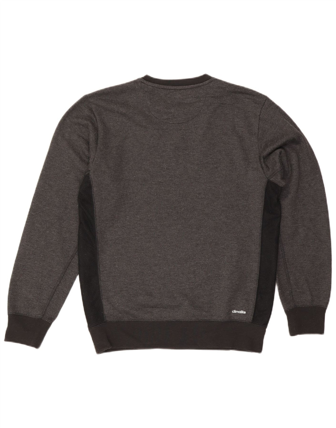 Adidas Mens Climalite Graphic Moletom Jumper Pequeno Cinza Colorblock