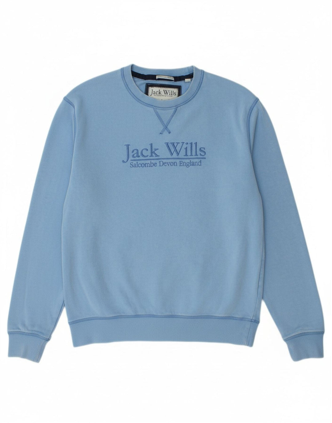JACK WILLS Suéter gráfico masculino de algodão azul médio