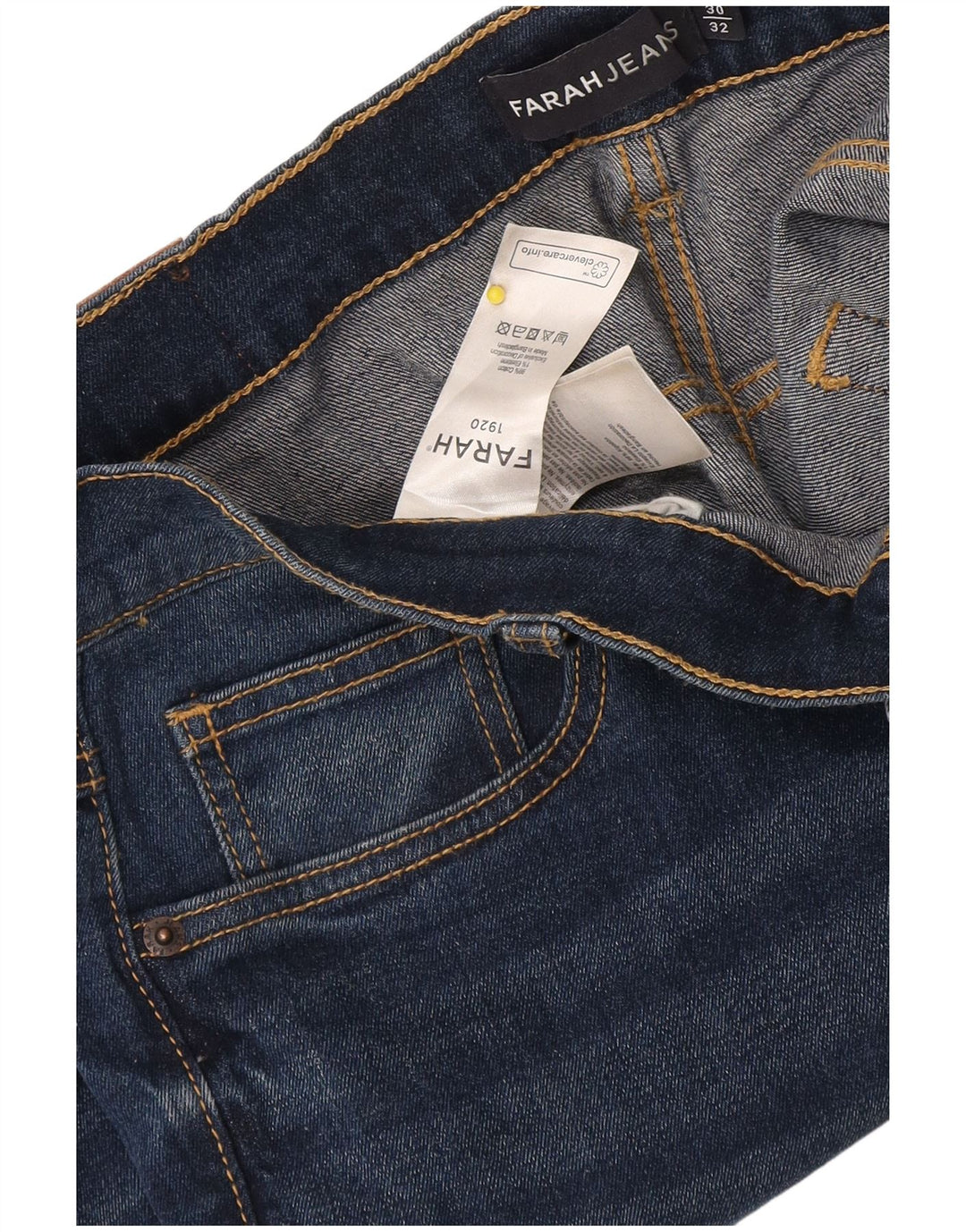 Calça jeans reta masculina Farah W30 L32 algodão azul marinho