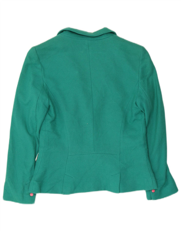 Jaqueta blazer feminina Zara Crop 2 botões Reino Unido 12 algodão verde médio