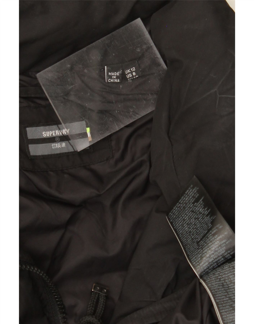 Casaco acolchoado feminino SUPERDRY UK 12 poliéster preto médio