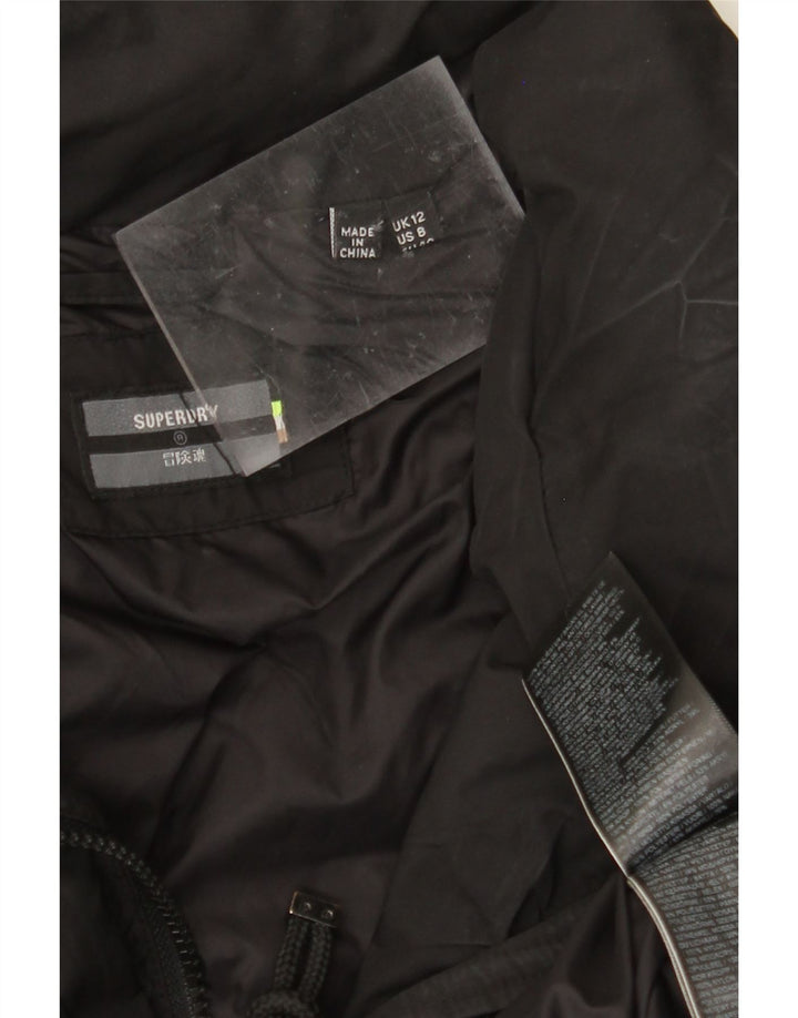 Casaco acolchoado feminino SUPERDRY UK 12 poliéster preto médio