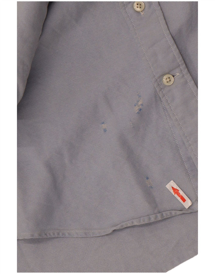 Camisa masculina GANT justa azul médio algodão