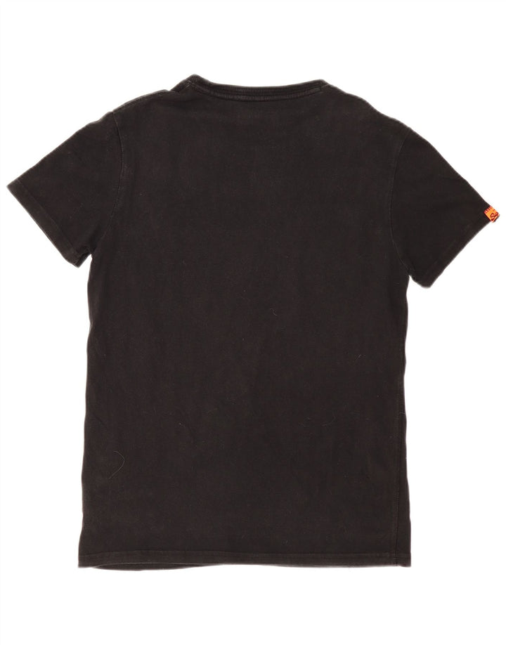 Camiseta masculina gráfica SUPERDRY Top médio algodão preto