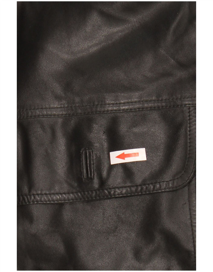 Jaqueta de couro masculina vintage IT 48 média preta
