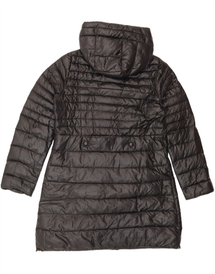 Casaco acolchoado com capuz feminino Marella UK 16 grande poliéster preto