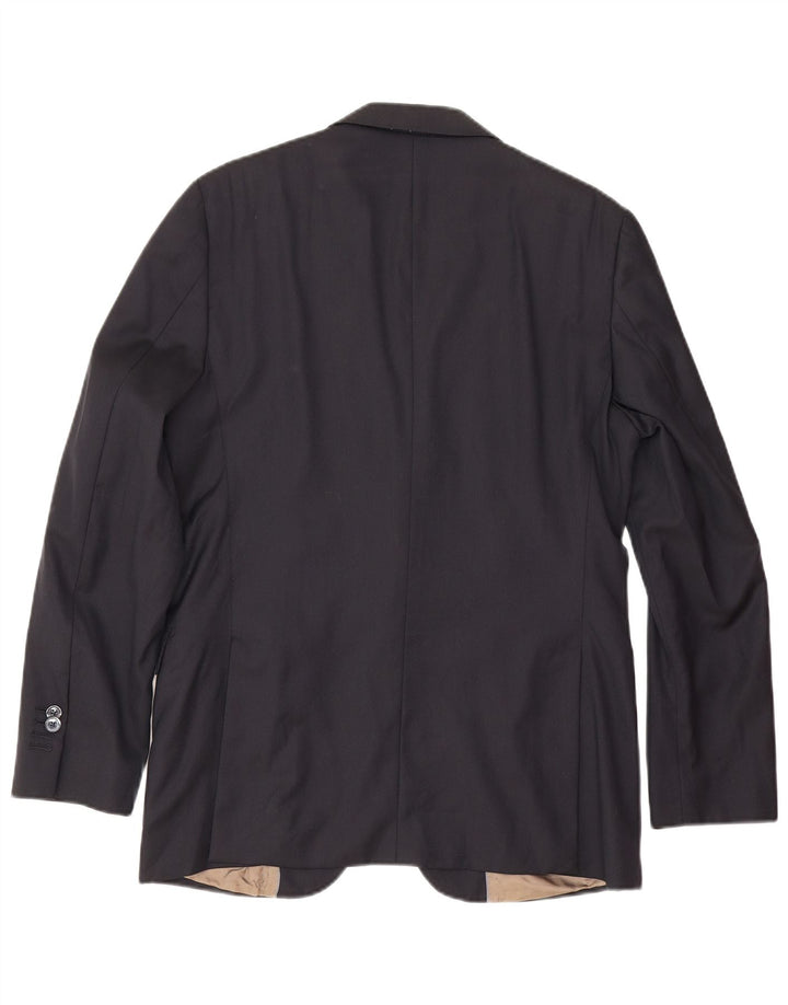 Jaqueta blazer masculina Massimo Dutti com 2 botões UE 48 lã azul marinho médio