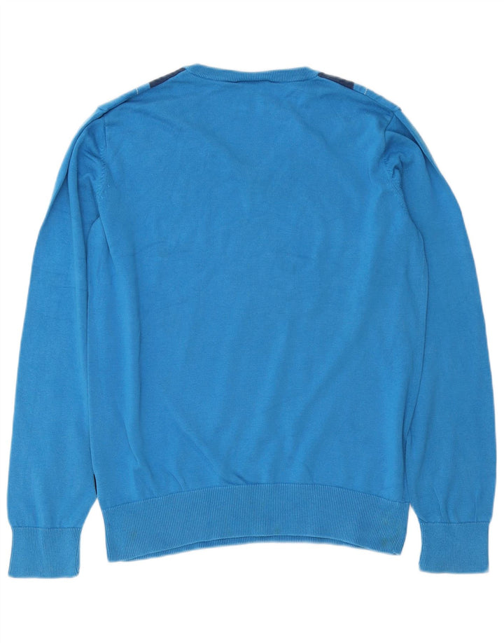 Suéter masculino Peak Performance com decote em V azul médio Argyle/Diamante