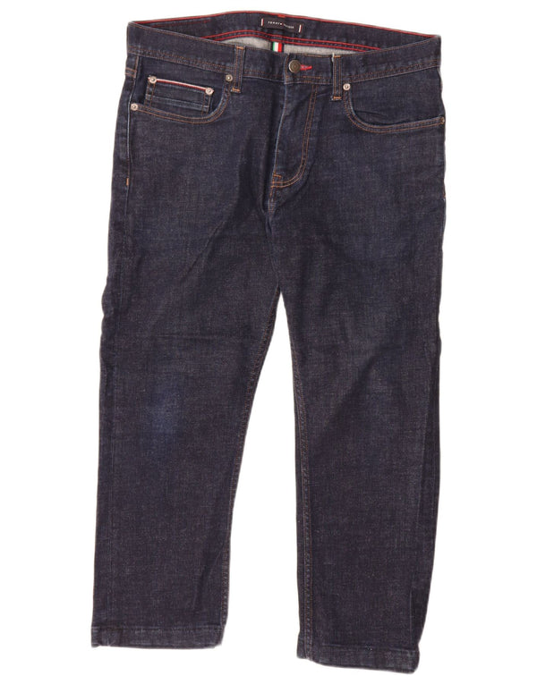 Tommy Hilfiger Masculino Denton Straight Jeans W34 L24 Azul Marinho Algodão