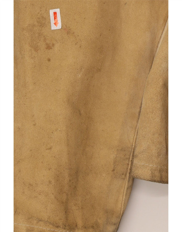 Jaqueta masculina de camurça CONBIPEL UK 40 grande couro bege