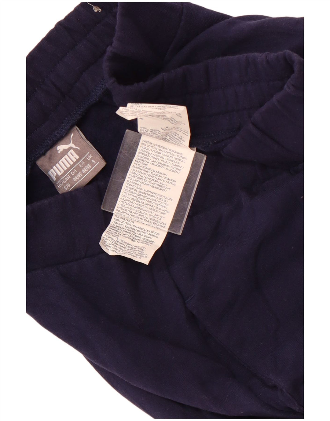 Calça de treino masculina PUMA joggers pequeno algodão azul marinho