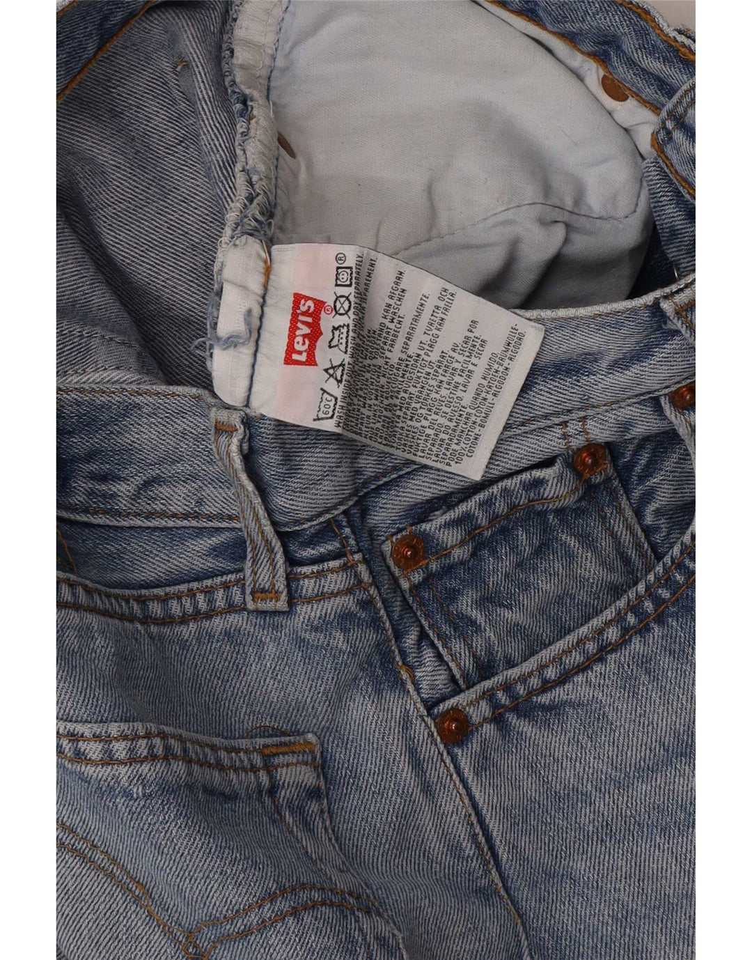 Calça jeans reta masculina Levi's W28 L34 azul algodão