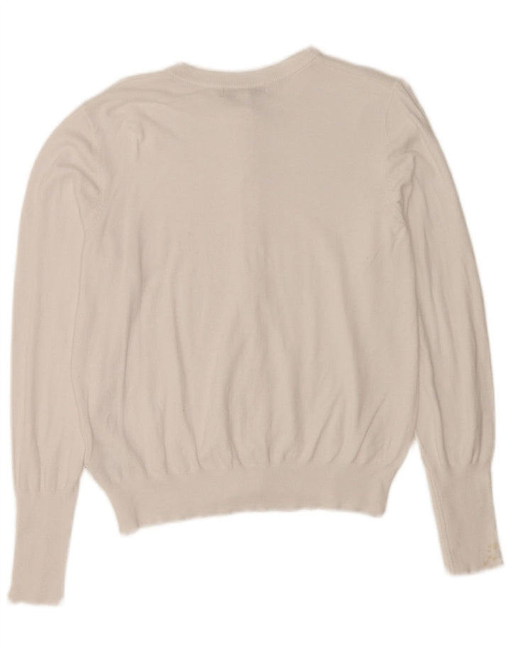 Suéter cardigã feminino Marks & Spencer UK 14 viscose branca média