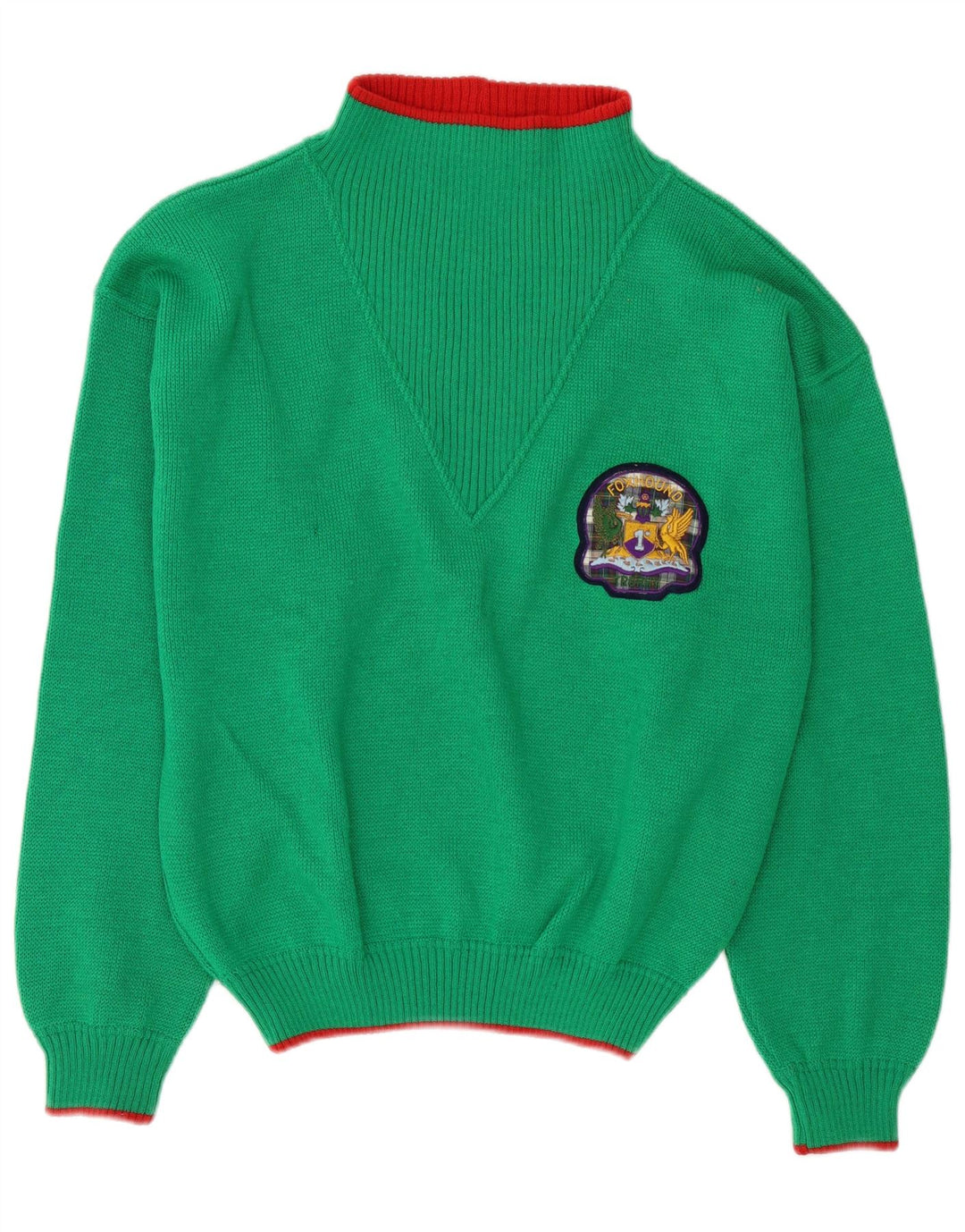 Suéter masculino Foxhound com gola tartaruga e gola grande de lã verde