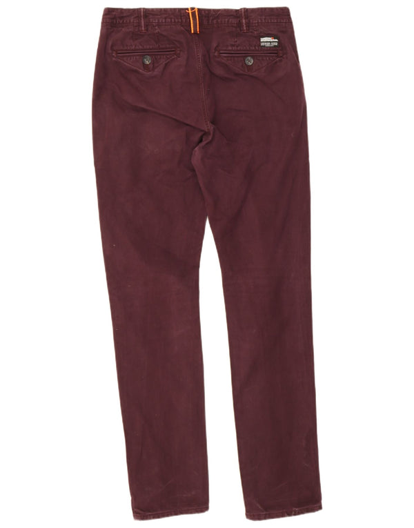 Calça Chino Masculina Superdry Slim W30 L32 Algodão Borgonha