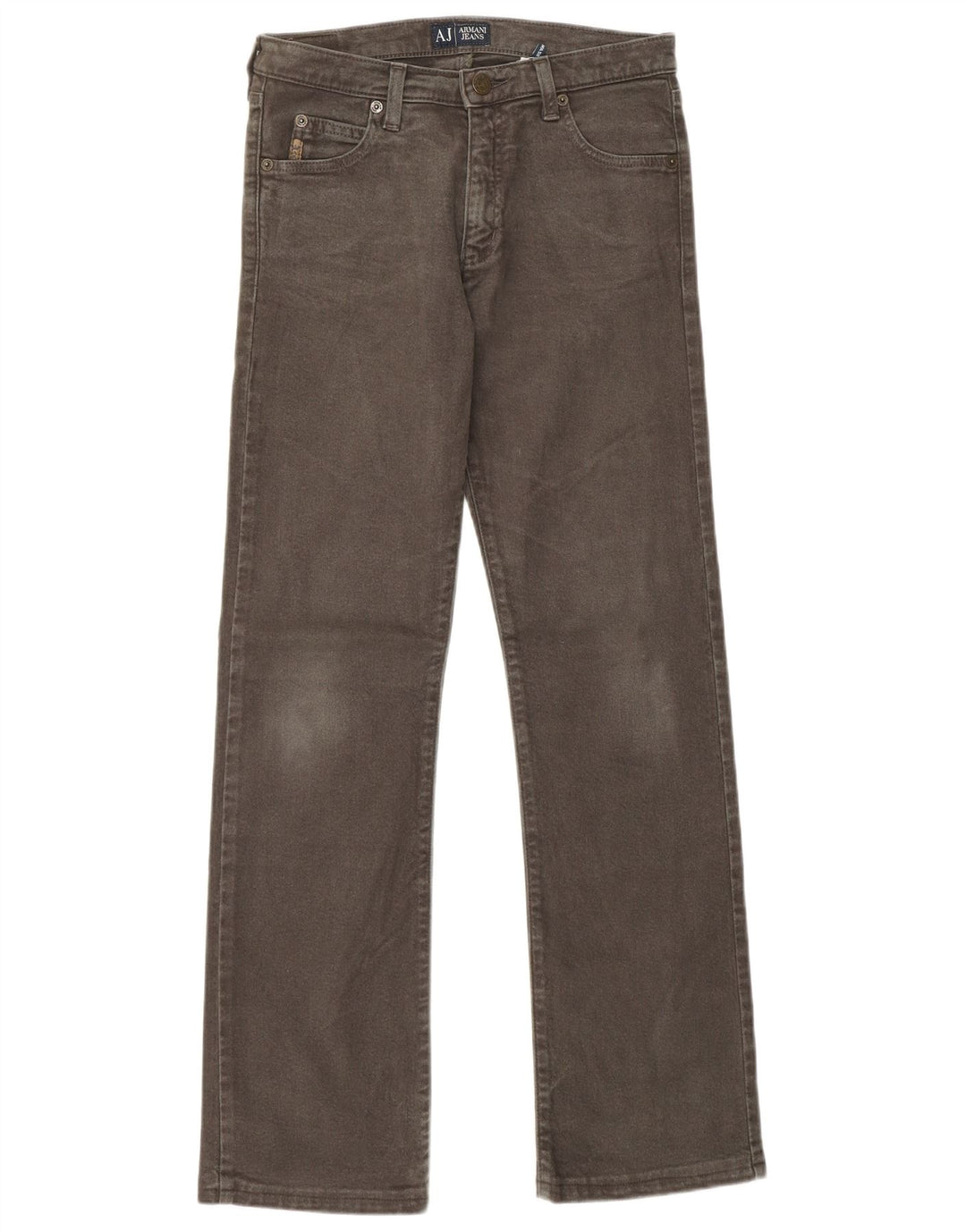 ARMANI Jeans retos femininos W26 L29 algodão cáqui