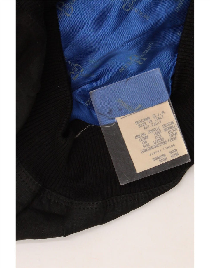 Umberto Bilancioni Mens Bomber Jacket UK 38 Médio Preto Geométrico