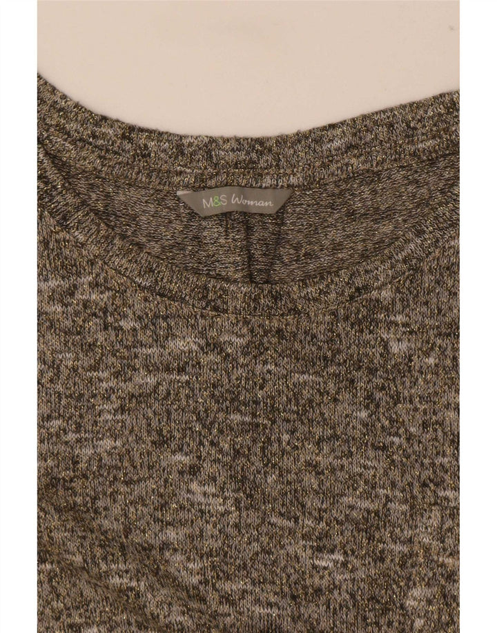 Camiseta feminina Marks & Spencer UK 14 cinza médio manchado