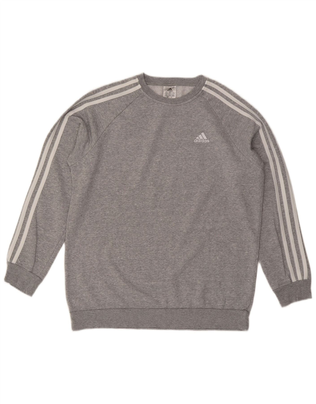 ADIDAS Womens Oversized Sweatshirt Jumper UK 8/10 Pequeno Cinza Flecked