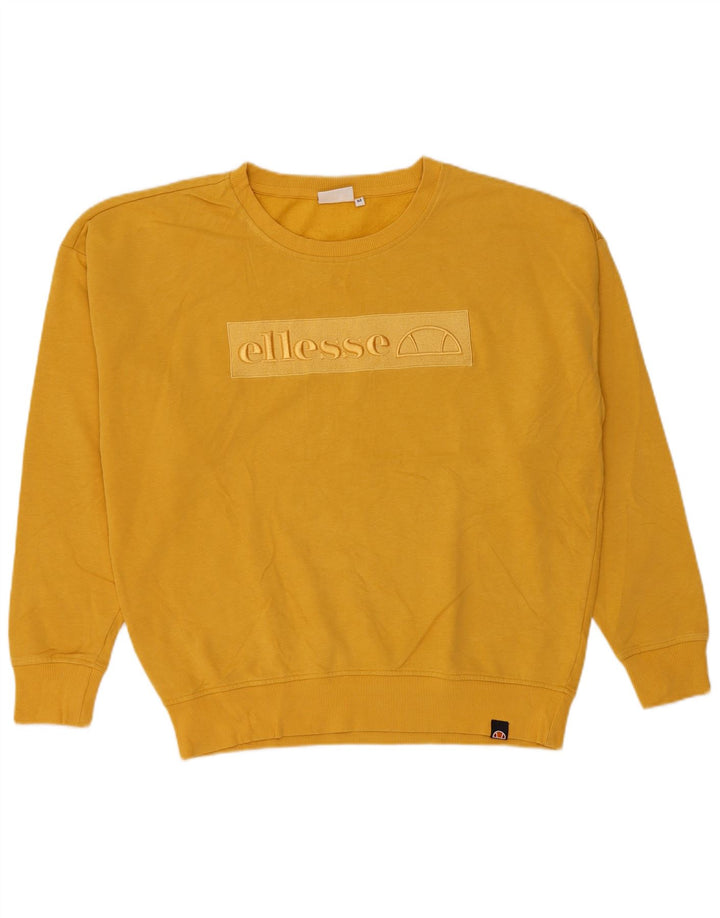 Ellesse moletom masculino gráfico jumper médio algodão amarelo
