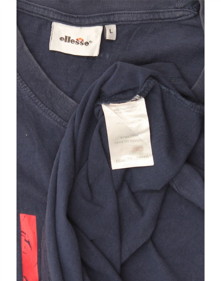 Colete gráfico feminino ELLESSE UK 16 grande algodão azul marinho