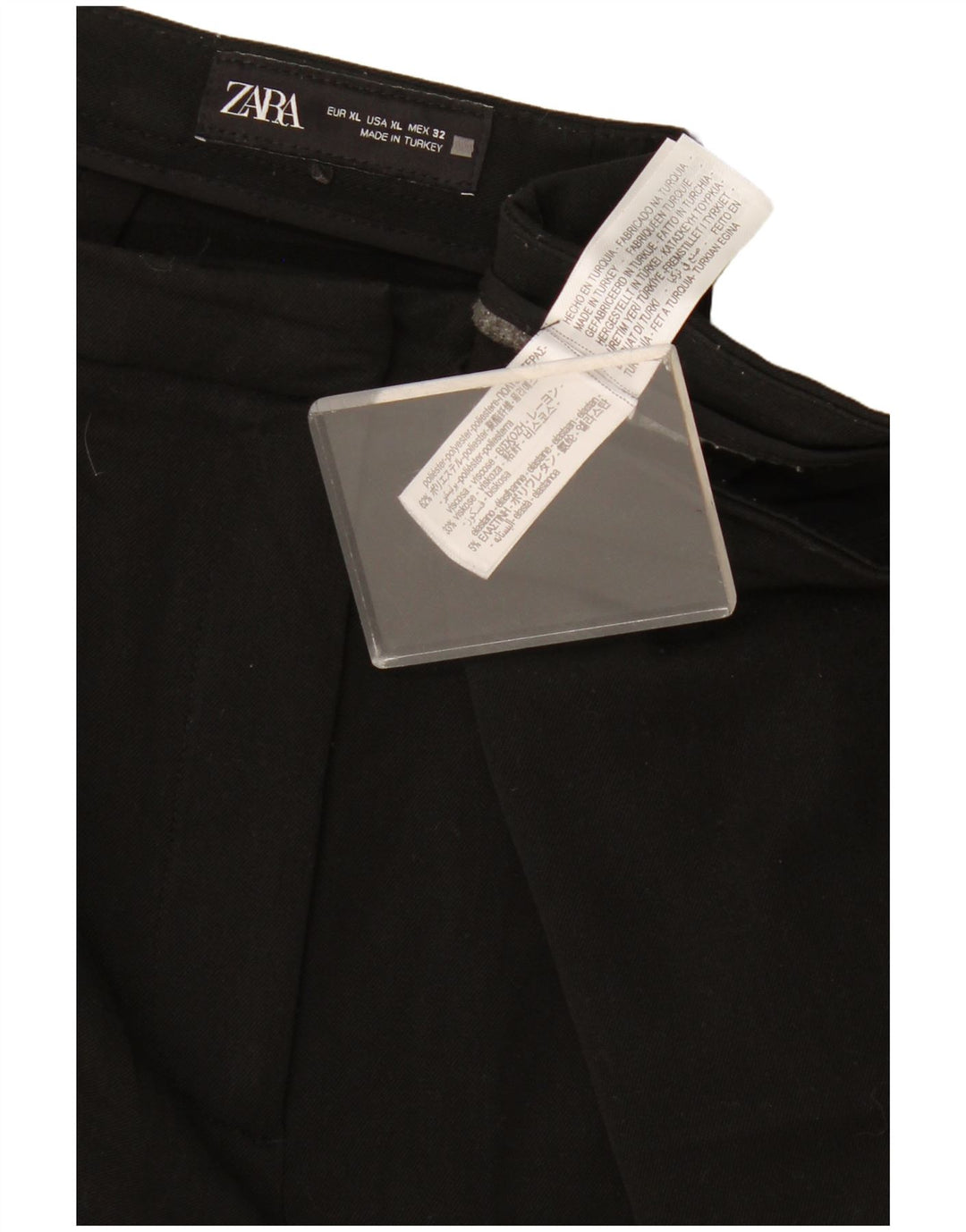 Calça casual feminina Zara Bootcut XL W32 L33 poliéster preto