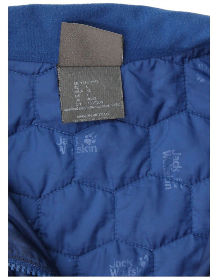 Jaqueta acolchoada masculina JACK WOLFSKIN Reino Unido 40/42 poliéster azul grande