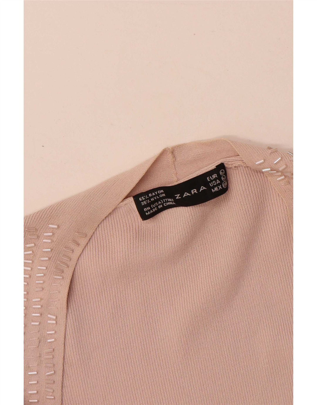 Blusa feminina Zara UK 14 grande rayon rosa