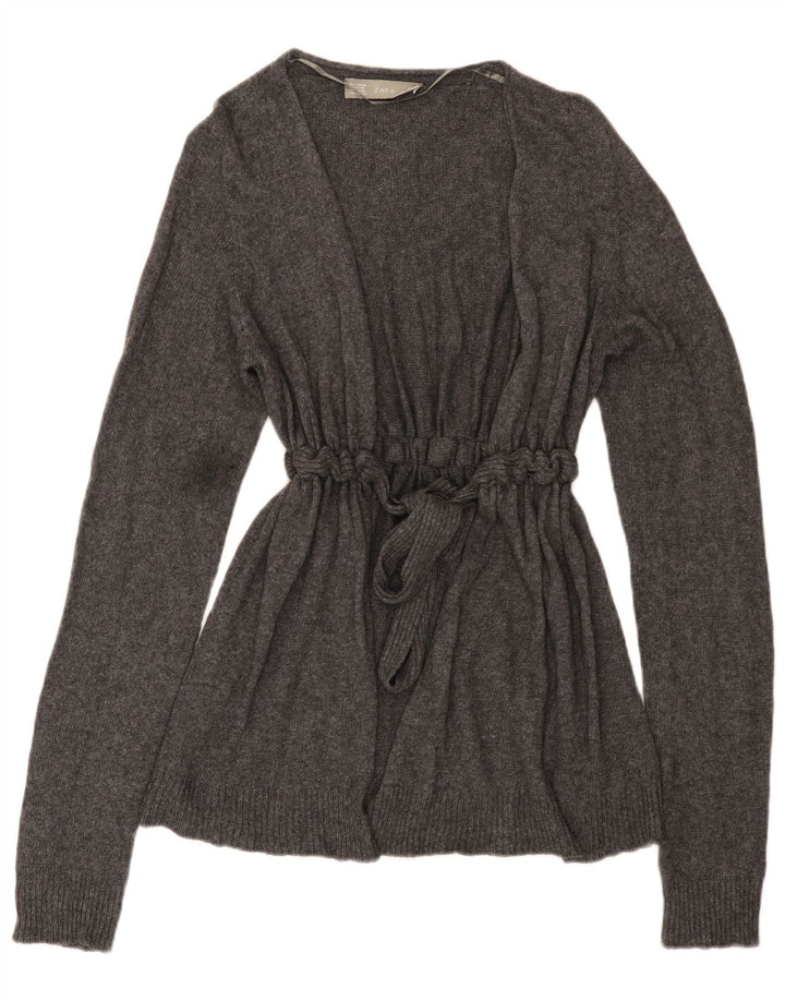 Suéter cardigã feminino Zara Reino Unido 14 grande viscose cinza