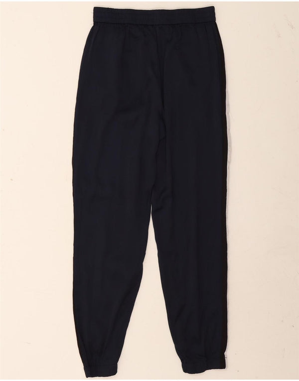 Zara Womens Tracksuit Trousers Joggers UK 4 XS Navy Blue Colourblock