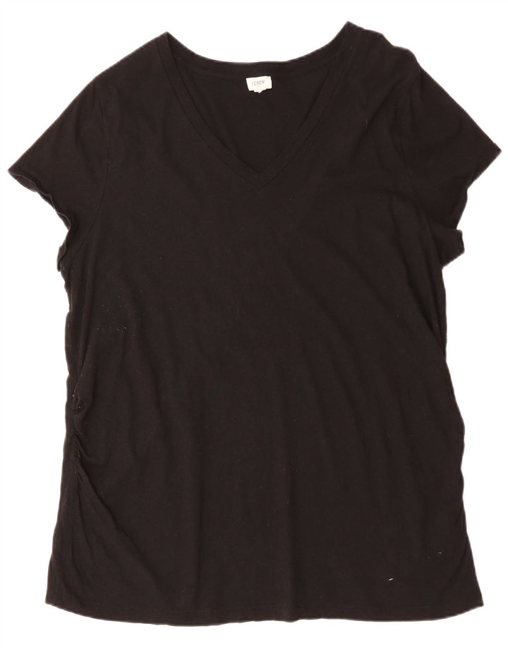 Camiseta feminina J. Crew Top UK 16 grande algodão preto