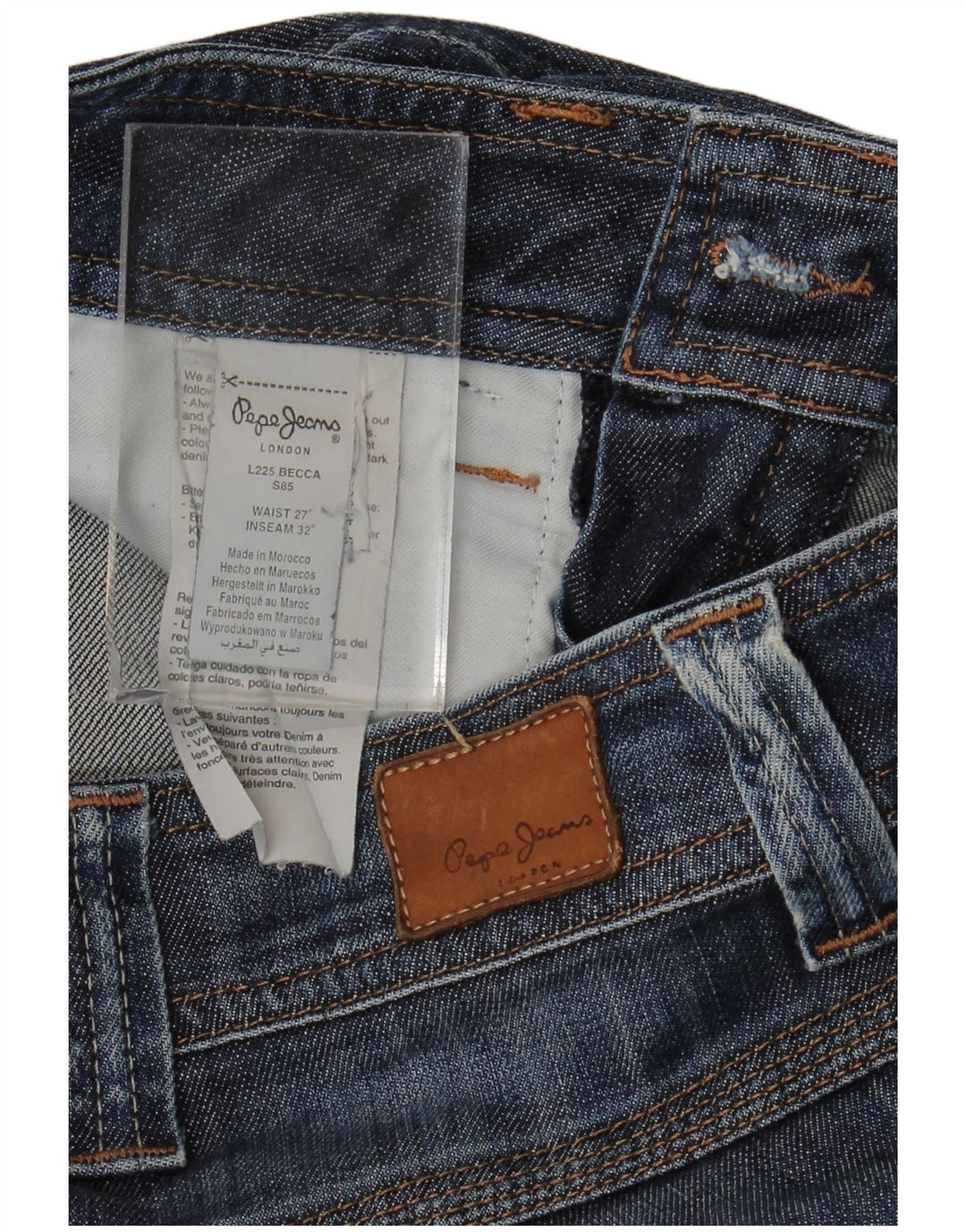 PEPE Jeans feminino bootcut jeans W27 L32 azul algodão