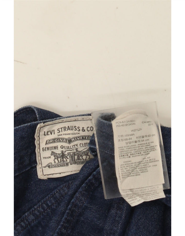 Jeans retos femininos Levi's W27 L29 algodão azul marinho