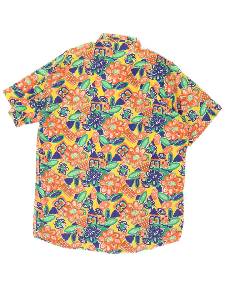 Camisa masculina de manga curta BENETTON média floral multicolorida