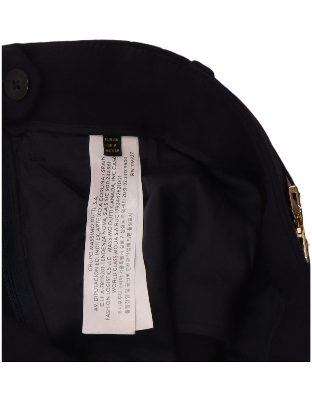 Calça Chino Mulher MASSIMO DUTTI EU 40 Médio W30 L28 Azul Marinho