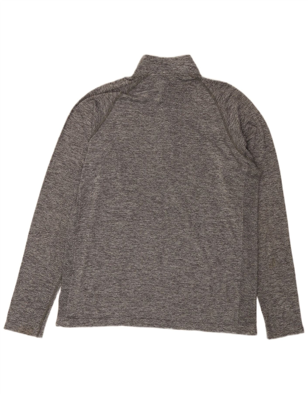 EDDIE BAUER Pulôver masculino com zíper e gola alta XL cinza manchado