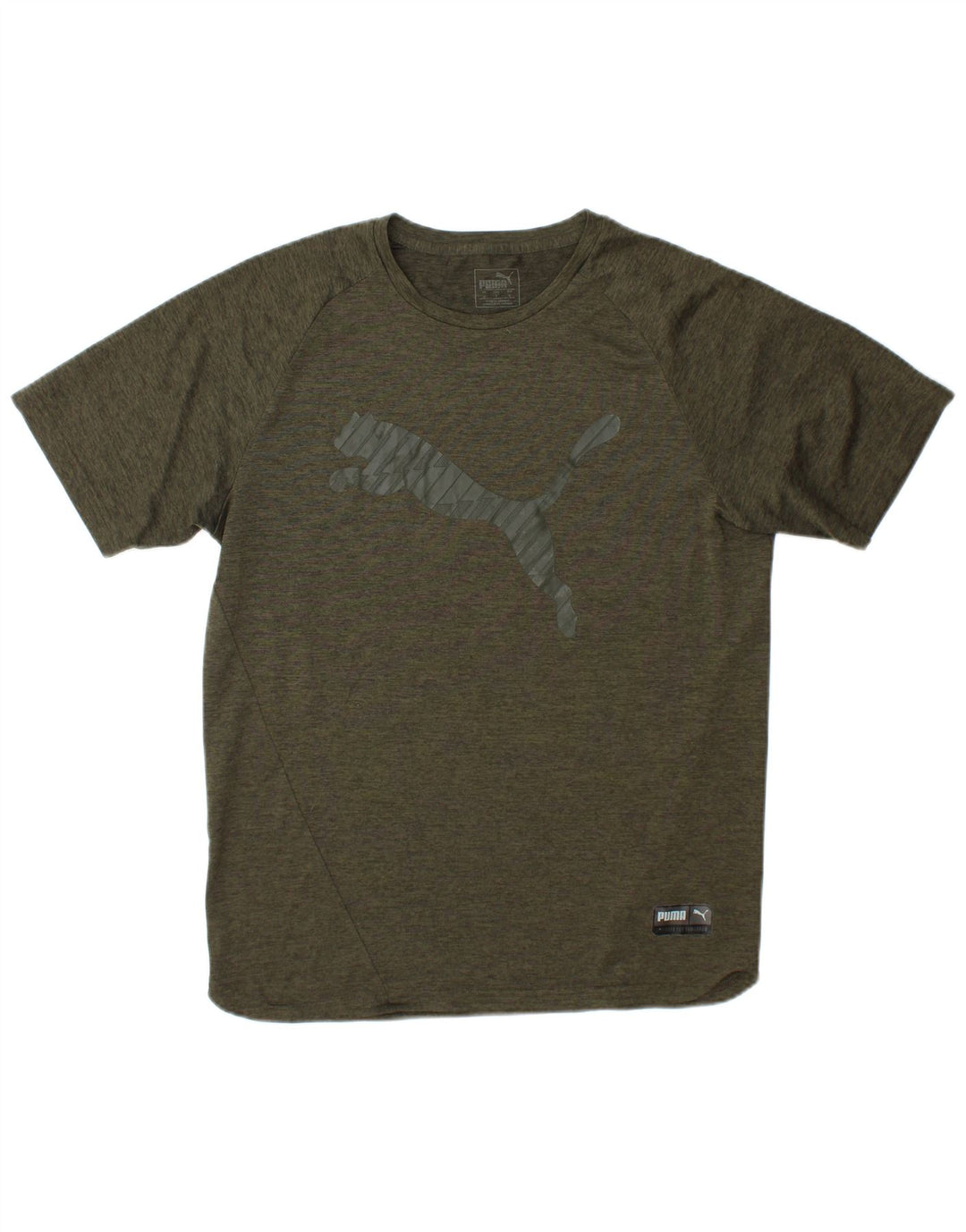 Puma Mens Graphic T-Shirt Top Pequeno Poliéster Cáqui