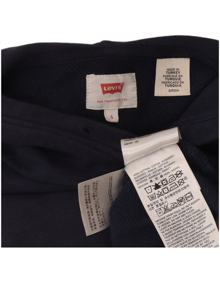 Suéter com capuz gráfico masculino Levi's pequeno algodão azul marinho