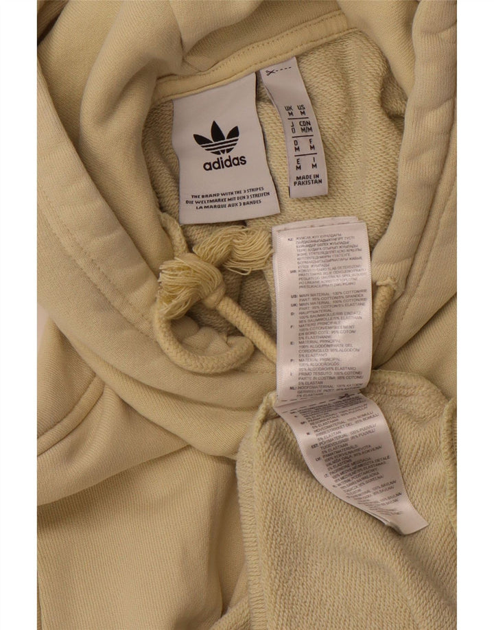 ADIDAS Mens Graphic Hoodie Jumper Médio Algodão Amarelo