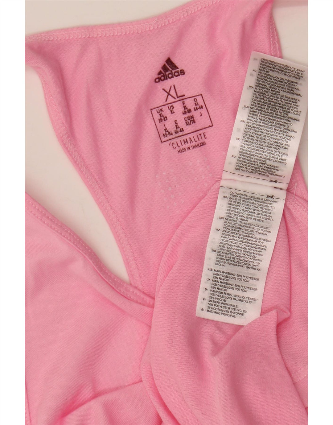 ADIDAS Womens Climalite Vest Top UK 20/22 XL Rosa Poliéster