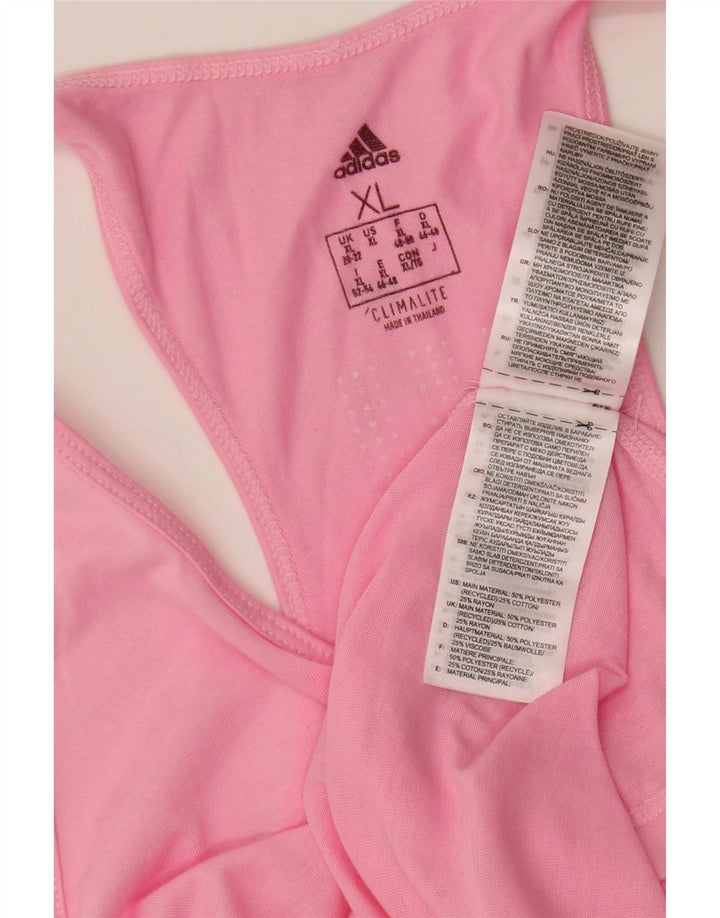 ADIDAS Womens Climalite Vest Top UK 20/22 XL Rosa Poliéster