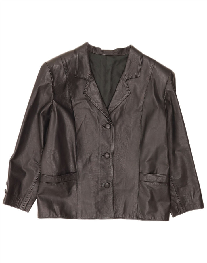 Jaqueta Blazer Vintage Feminina com 3 Botões Reino Unido 14 Médio Preto