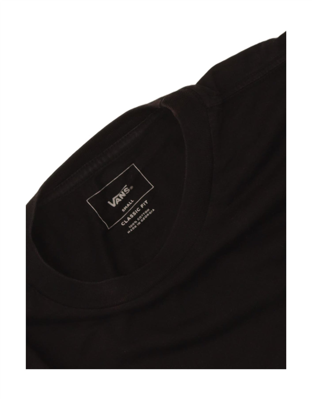 Vans Masculino Classic Fit Top Manga Longa Pequeno Algodão Preto