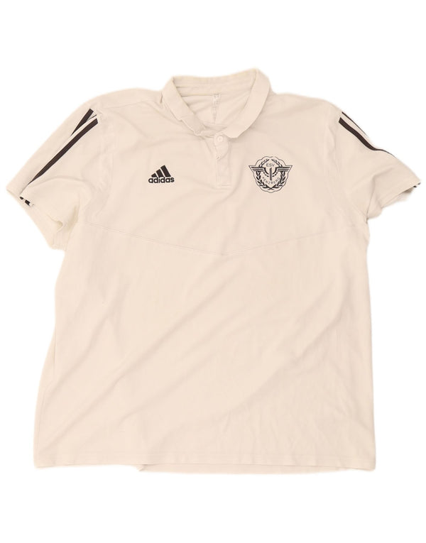 Adidas Mens ESV Penzberg Regular Fit Camisa Polo 3XL Algodão Branco
