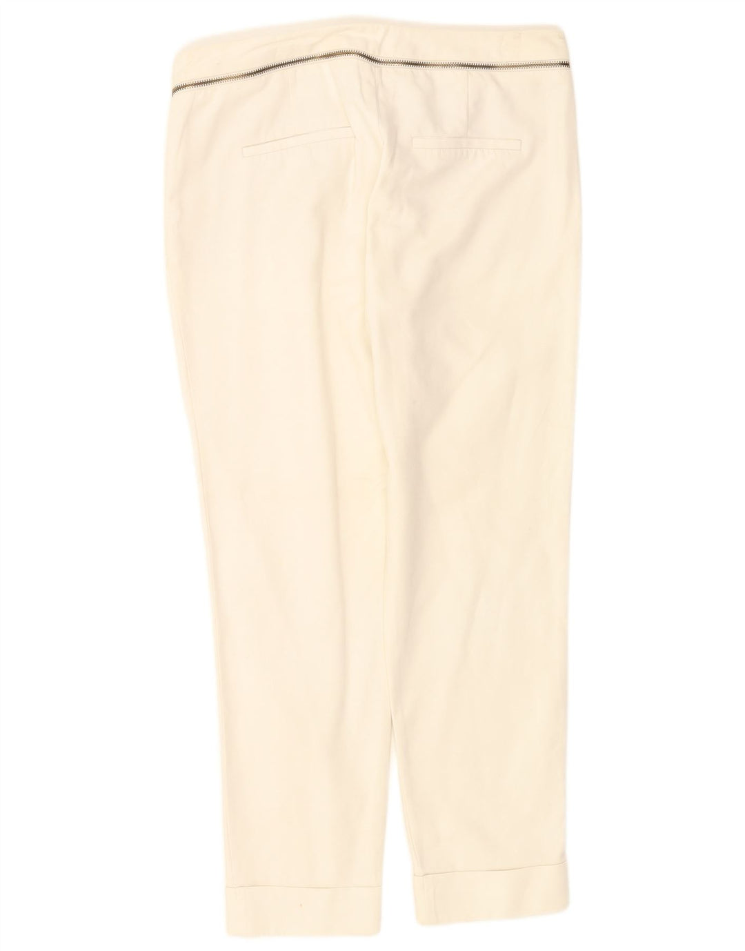 Zara Calça Feminina Slim Cropped EU 38 Pequeno W28 L26 Branco