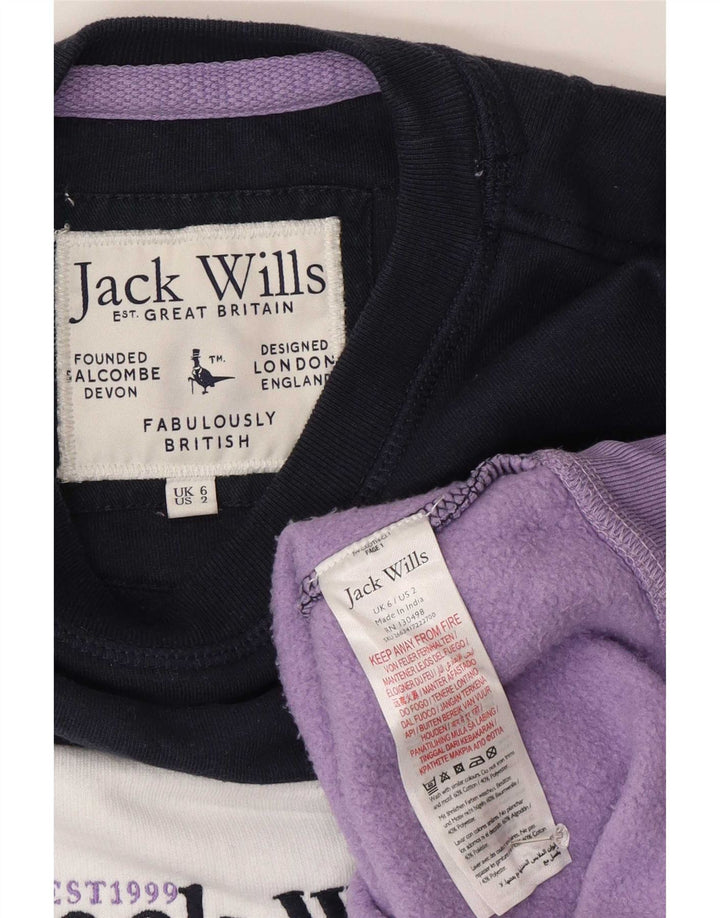 Jack Wills moletom gráfico feminino jumper UK 6 XS multicolorido