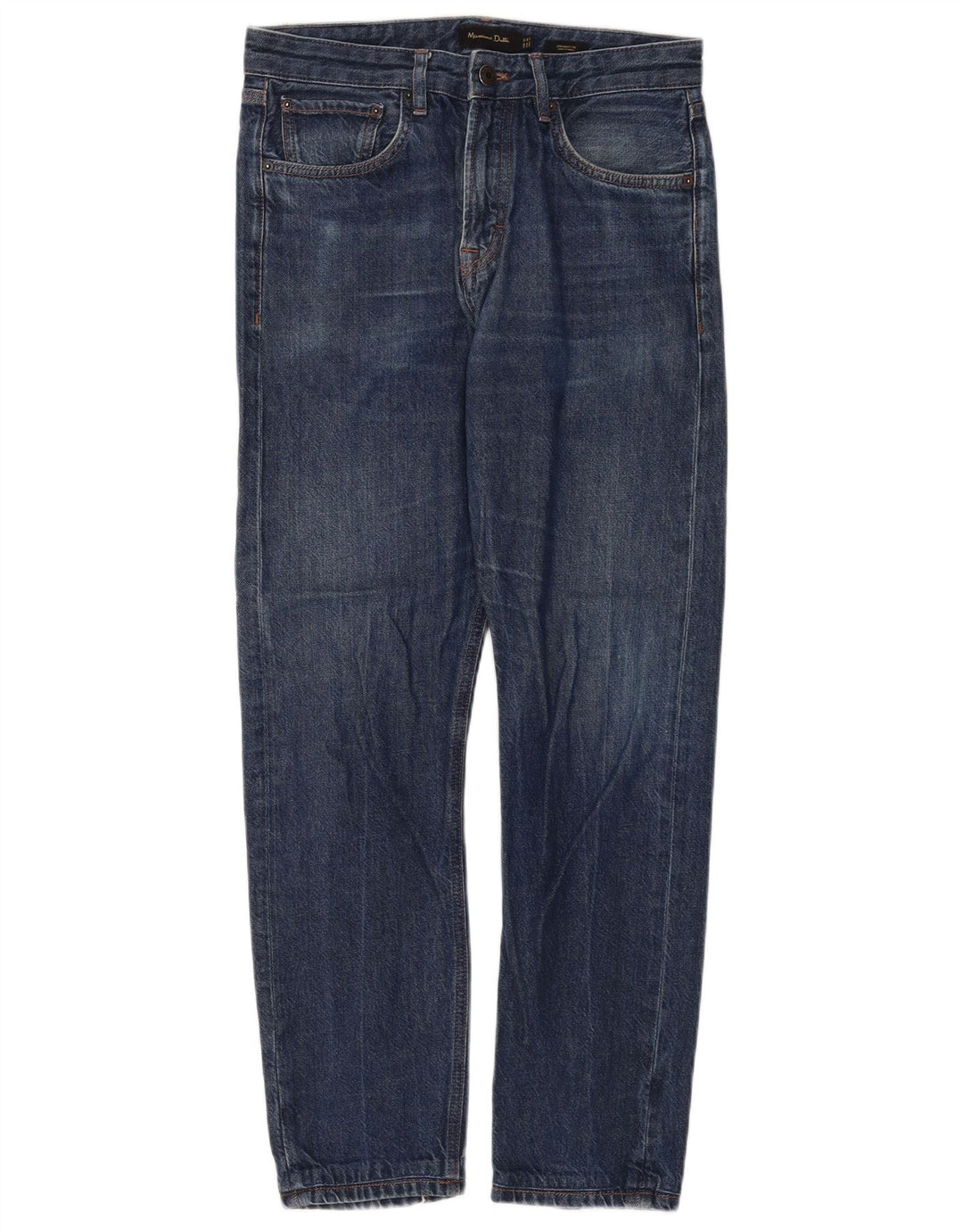 Calça jeans reta masculina MASSIMO DUTTI EU 38 pequena W30 L30 algodão azul