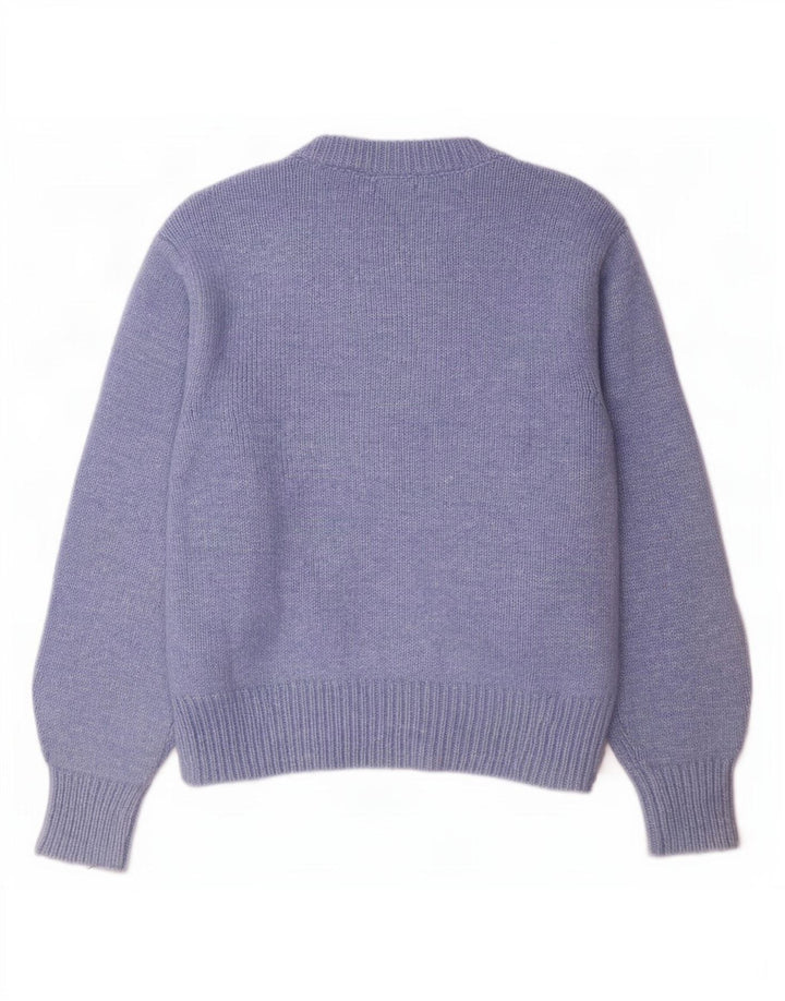 Suéter feminino Marks & Spencer com gola redonda grande, Reino Unido 14, azul médio